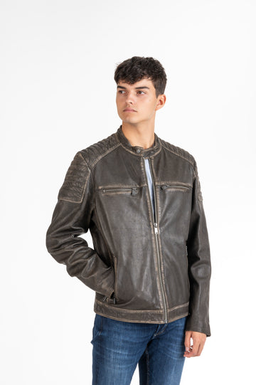 Leder-Bikerjacke Dev